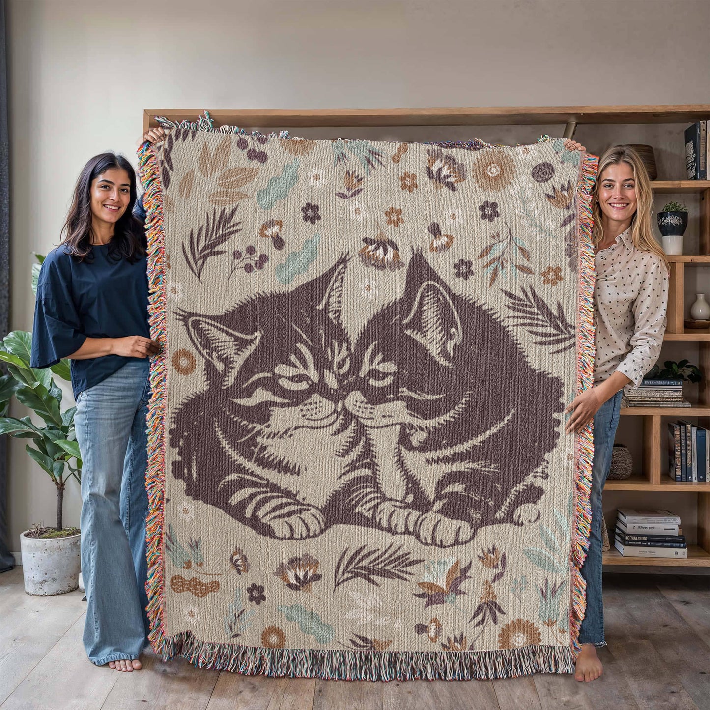 Snuggling Kitties - Woven Blanket